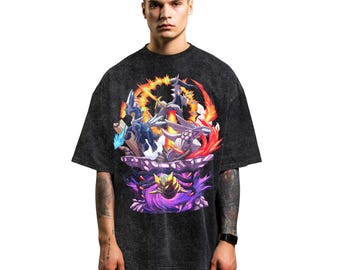 Giovanni Team Rocket Pokemon Inspired - Acid Wash Oversize T-shirt