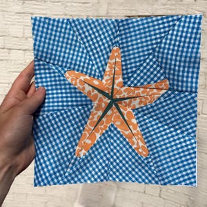 Starfish Foundation Paper Piecing Pattern – FPP Quilt Block PDF – Instant Download Sewing Template for Quilters – Ocean Beach Theme
