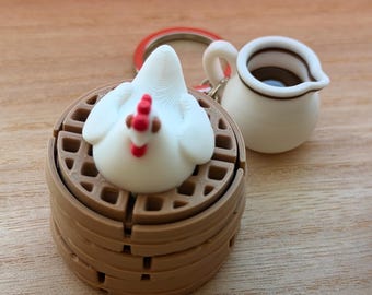 3D Printed Waffle Clicker Fidget  (Keychain)