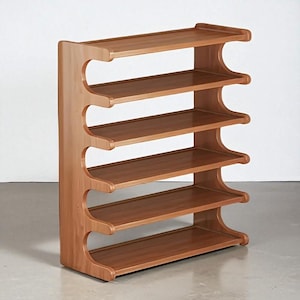 Large Capacity Shoe Rack, Multi-Tier Bamboo Wood Storage Shelf, Freestanding Shoe Cabinet Organizer for Entryway & Closet