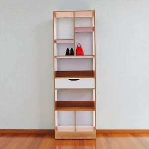 Holz Bücherregal Aufbewahrungsschrank mit Schublade, MDF Organizer Regal für Büro, Wohnzimmer, Schlafzimmer, moderne Raumwunder