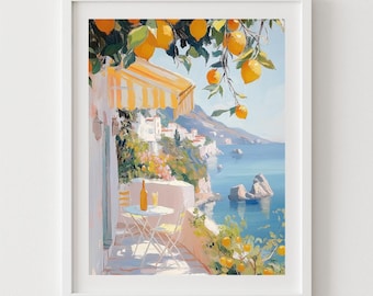 Amalfi Coast Lemon Art Print: Italy Coastal Decor (Digital Download)