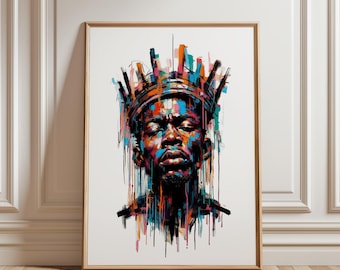 Black Art Print, Black Man Portrait Art, Black Boy Art, African American Art, Black People Wall Art, Minimalist Afro Art, Black Culture Art