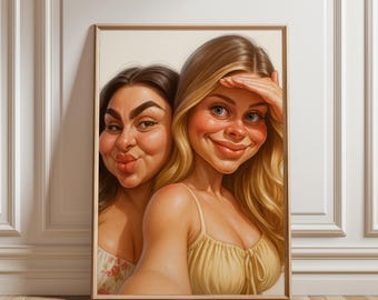 Benutzerdefinierte Karikatur Porträt vom Foto, lustige personalisierte Zeichnung, digitales Geschenk
