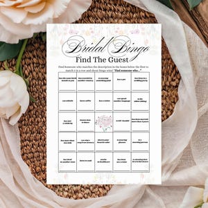 Wedding Guest Bingo Icebreaker Game: Editable Canva Template (Digital Download, 3 Sizes A4/5x7/8.5x11