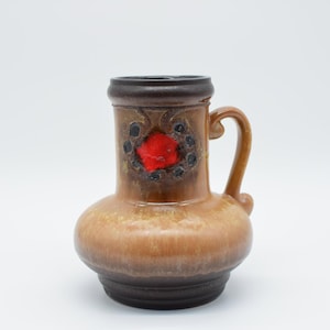 GDR Pottery Strehla Fat Lava Vase, Pitcher Vase from East Germany 1970s Floor Mark 9012