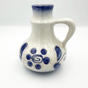 GDR Pottery Strehla Fat Lava Vase, Pitcher Vase from East Germany 1970s Floor Mark 67-56