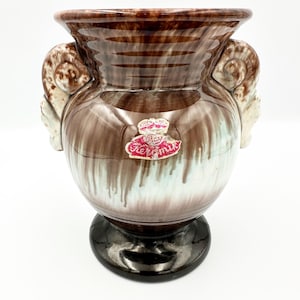 West Germany Fat Lava Vase by Bay from the 1950s, West Germany Pottery Drip Glaze Vase 10-15