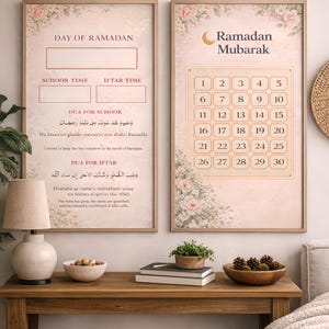Ramadan Planner Printable, Daily Fasting Tracker Prayer Log, Ramadan Countdown Kids & Adults PDF, Islamic Journal, Free Eid Sticker Gift