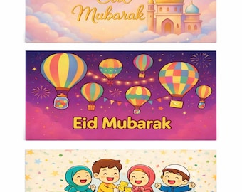 Sobres imprimibles para Eidi / Portamonedas Eid Mubarak con diseño infantil / Tamaño estándar / Pegatinas gratis