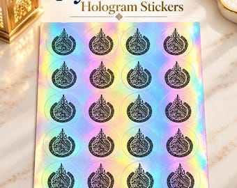Pegatinas holográficas de Ayatul Kursi, pegatinas de caligrafía islámica del Corán de 2 pulgadas (individualmente, en juego de 6 o 12 unidades).