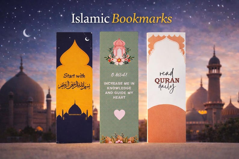 Islamic Prayer Bookmarks Set: Quran Quotes, Ramadan Eid Gift - Etsy