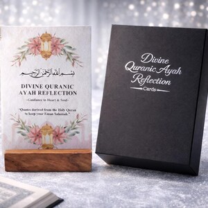Tarjetas de reflexión sobre el Corán - Tarjetas de aleyas con traducción al inglés, set de regalo islámico
