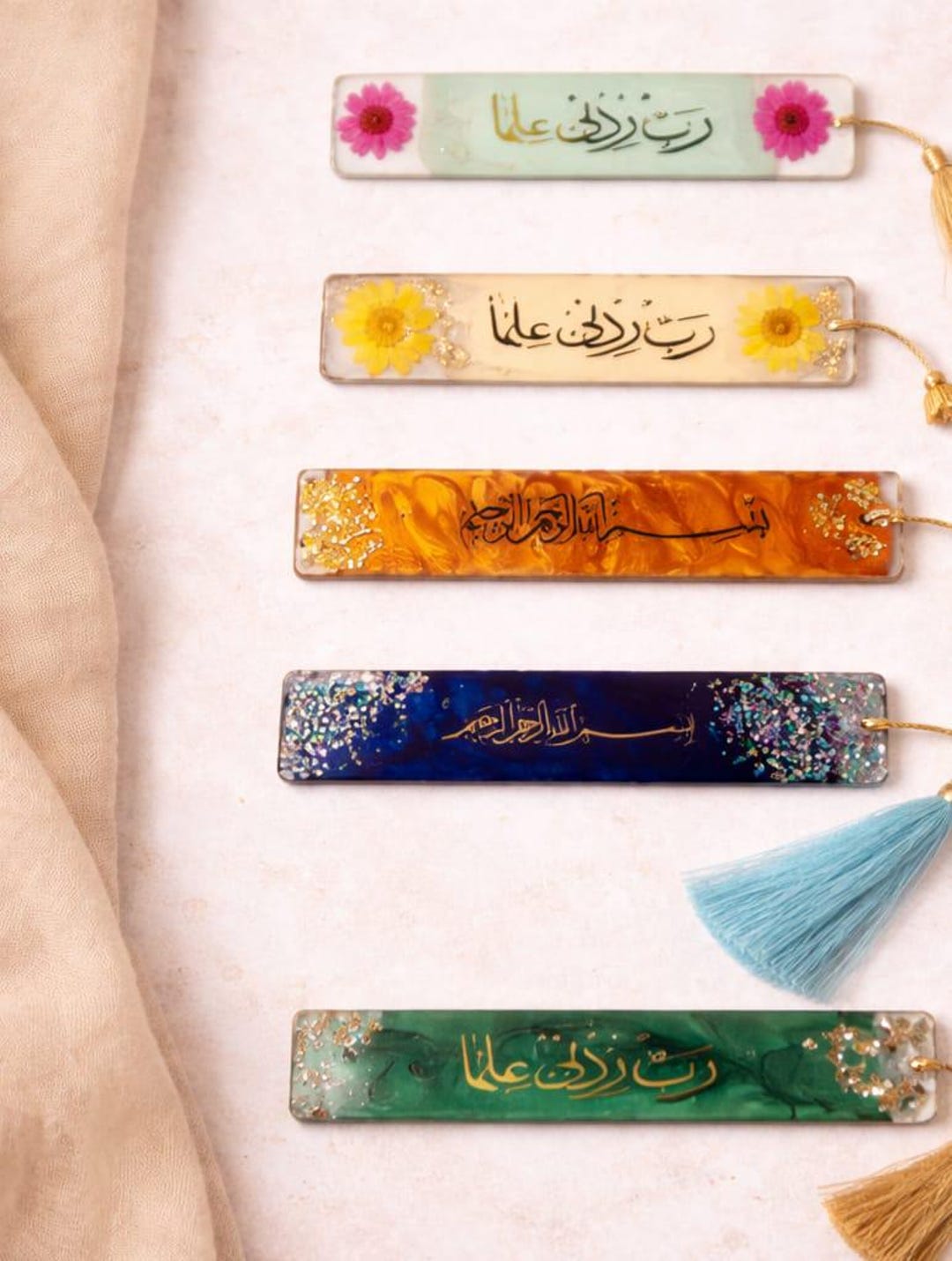 Handmade Resin Arabic Calligraphy Bookmark With Tassel Islamic Gift for ...