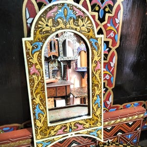moroccan wall hand-painted mirror