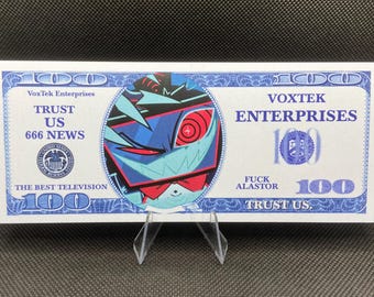 Hazbin Hotel B-Grade Vox 6” Fan Made Collectible VoxTek Plastic Paper Bill Card - Read Description!