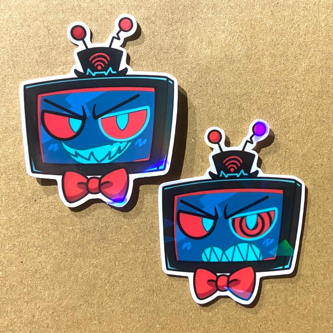 Hazbin Hotel Vox Alastor Cute Angry Happy Face Holo Mood Voxtek the ...