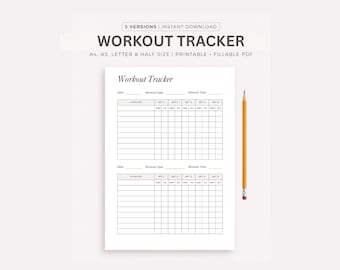 workouttracker | Trainingsplanner | Sjabloon voor trainingstracker | Fitnessplanner | Trainingsdagboek | Gewichtsverliestracker