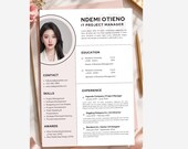 sorority resume | Editable Resume with Photo | Rush Application Resume | Sorority CV Template | Greek Life Resume