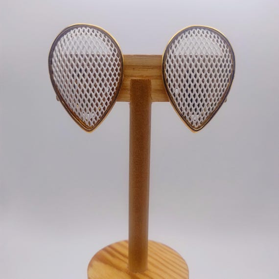 Pendientes vintage de clip chapados de oro