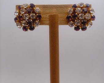 Boucles D'oreilles Brutalistes Vintage Années 50 En Laiton Doré - Clips Rétro