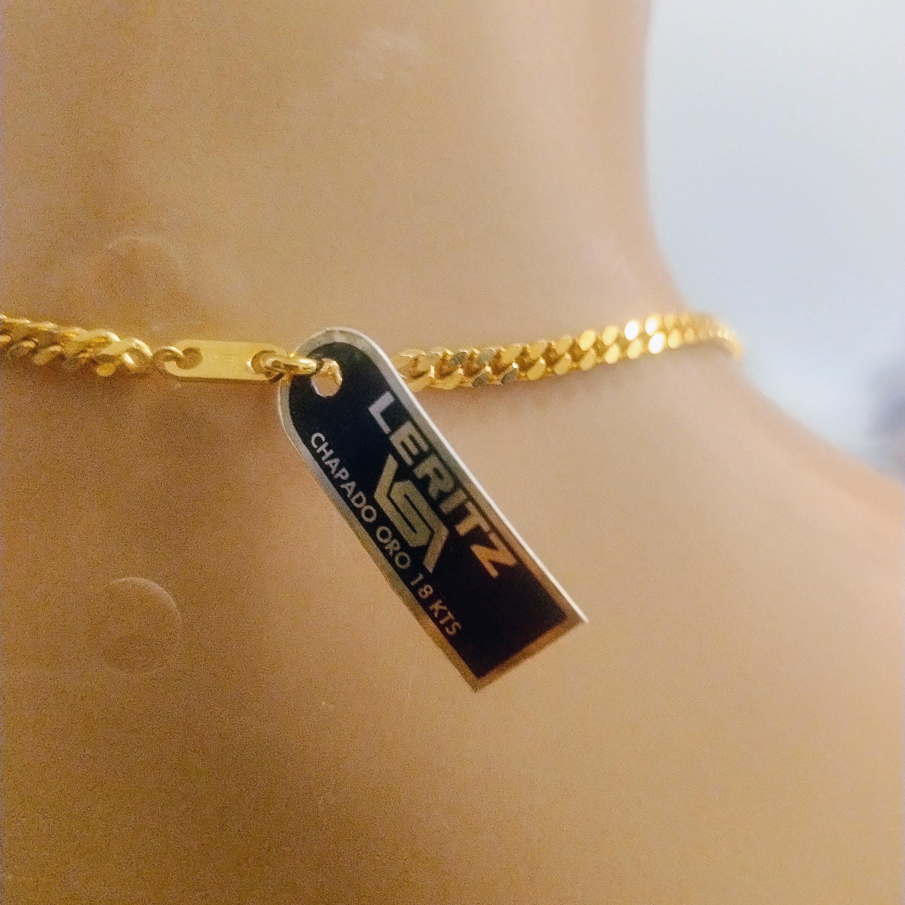 Ancien Collier Sautoir Vintage Leritz En Métal Doré - Occasion Bon état