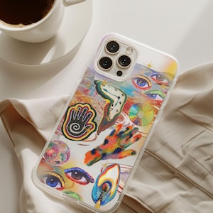 Vibrant Art Phone Cases, Boho Phone case, Unique Case, Colorful Case, collage aesthetic case, whimsical case, protective case, pretty case