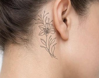 contorno del tatuaje del lirio