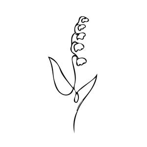 Lily of the Valley Tattoo Design: May Birth Flower Line Art (Digital Download 8x10 JPEG