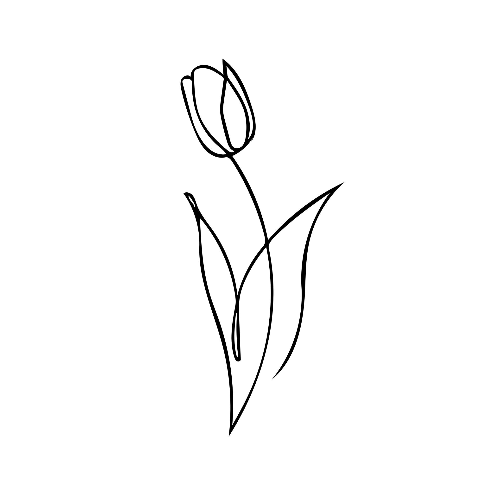 Black and White Tulip Tattoo Ideas