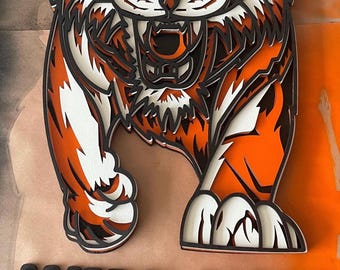4 layed wooden Bengal tiger WHO DEY
