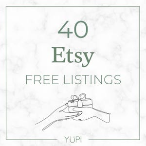 40 Etsy free listings | For new sellers | 40 free listings | Start your own Etsy shop | No purchase necessary