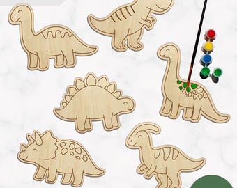 SVG Digital File Dinosaur Set | Paint & Coloring | Kids Activity | Laser Cutting | xTool | Cricut | Beginners friendly