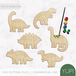 Fichier numérique SVG Ensemble de dinosaures | À peindre - À colorier | Activité pour enfant | Découpe au laser | xTool | Cricut | Débutants