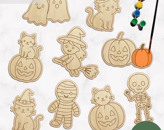 SVG Digital File Halloween Set | Paint & Coloring | Kids Activity | Laser Cutting | xTool | Cricut | Beginners friendly