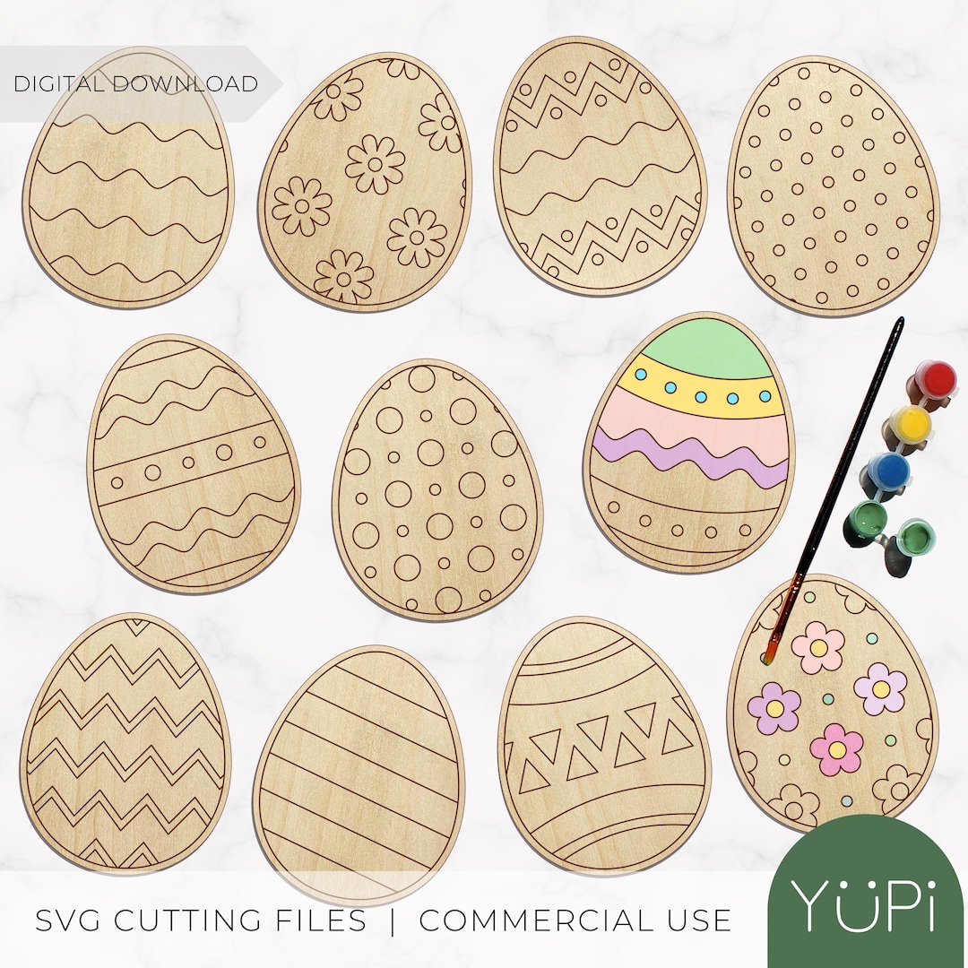 SVG Digital File Easter Eggs Set | Paint & Coloring | Kids Activity ...