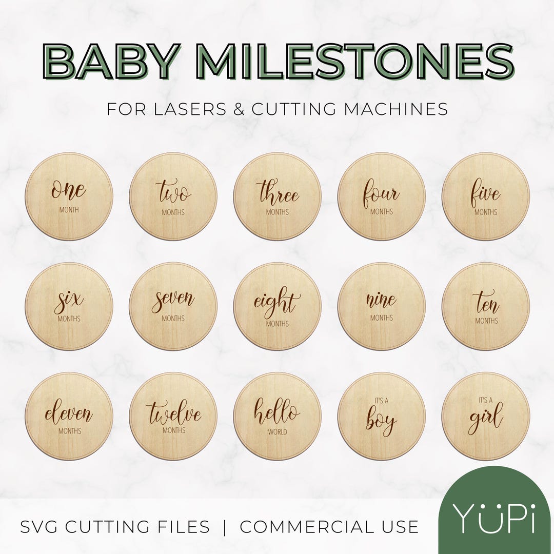 SVG Digital File Baby Milestone - Round | Monthly Milestone SVG | Baby ...