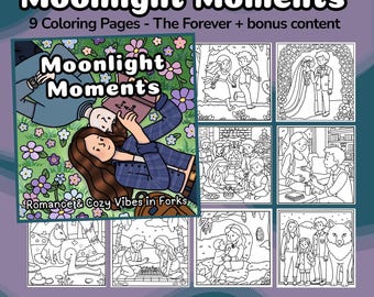 The Forever Bundle – Moments au clair de lune : coloriages romantiques surnaturels douillets à télécharger au format PDF