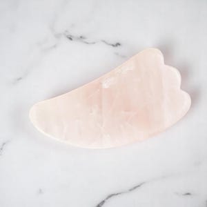 Rose Quartz Gua Sha Facial Tool – Natural Pink Crystal Massage Stone – Real Rose Quartz Skincare Tool – Self-Care Gift for Glowing Skin