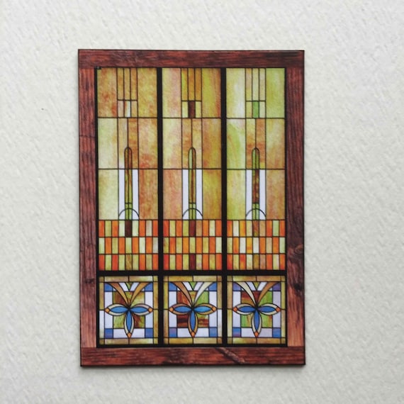 Faux Miniature Paper Stained Glass In Mission Oak Look Framed - Faux Stained Glass Window Inserts Faux Miniature Paper Stained Glass In Mission Oak Look Framed - Faux Stained Glass Window Inserts