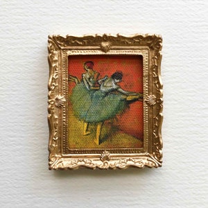 Framed Canvas Miniature Degas Dancers at Barre