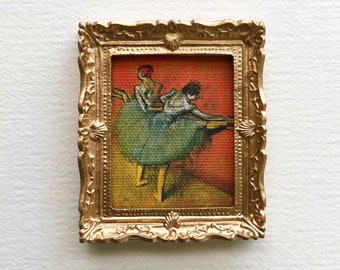 Framed Canvas Miniature Degas Dancers at Barre
