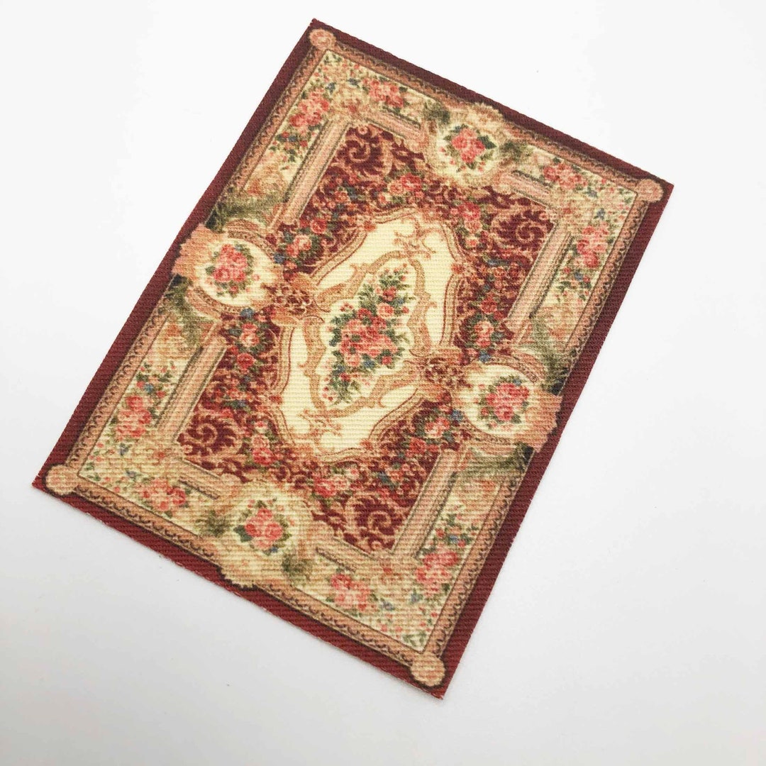 Miniature Rectangular Rug With Roses in Several Scale Sizes - Etsy