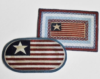 Miniature Flag Americana Doormats Braided Look in Three Scale Sizes