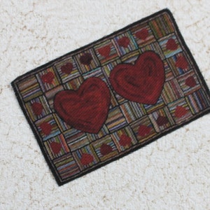 Dollhouse Miniature Rug With Hearts 1/24 or 1/12 Size