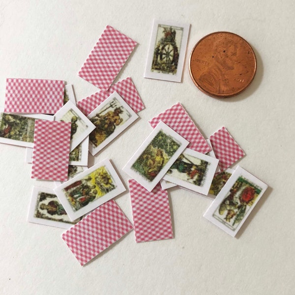 Tarot Cards in Miniature 1:12 Scale For Dollhouse Roombox Or Diorama