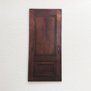Miniature Victorian Era Wood Look Faux Paper Prop Door 1:12 or Half Scale for Roombox or Diorama
