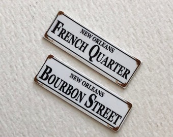 Miniature New Orleans French Quarter and Bourbon Street Signs For Dollhouse or Train Set