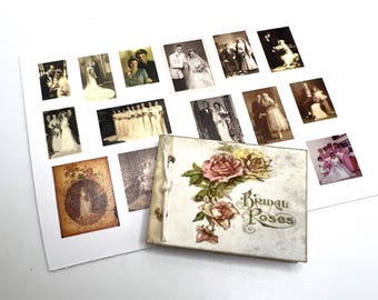 Miniature Bridal Poses Wedding Album with Photos for Dollhouse in Choice of  sizes