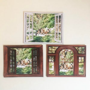 Miniature Alice in Wonderland Paper Window, Tea Party Art